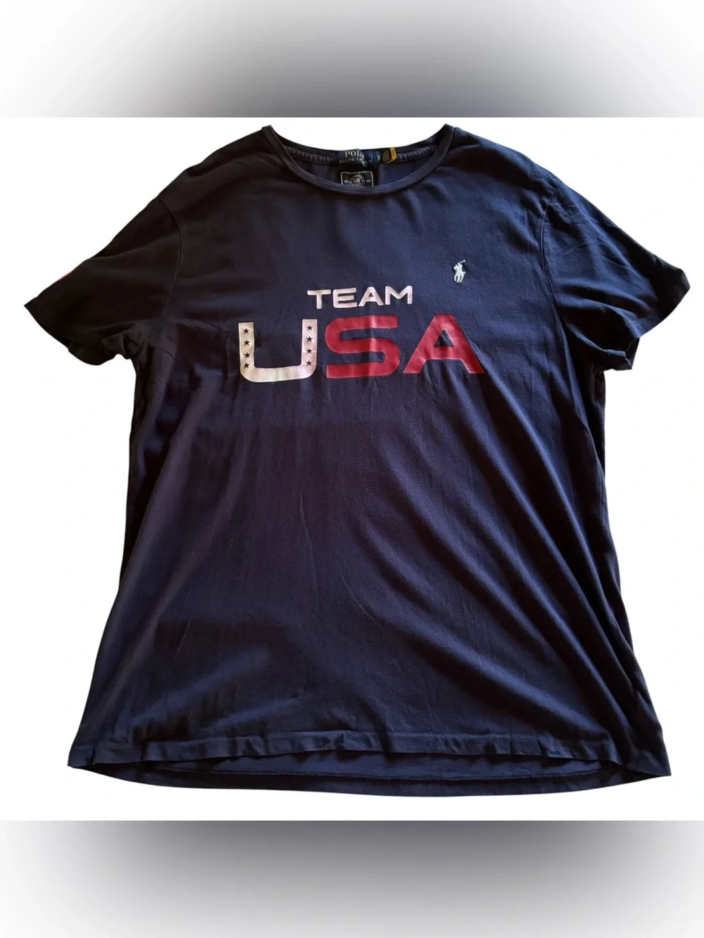 POLO Ralph Lauren Team USA Olympics 2022 T shirt Navy Blue XL Cotton Collectible